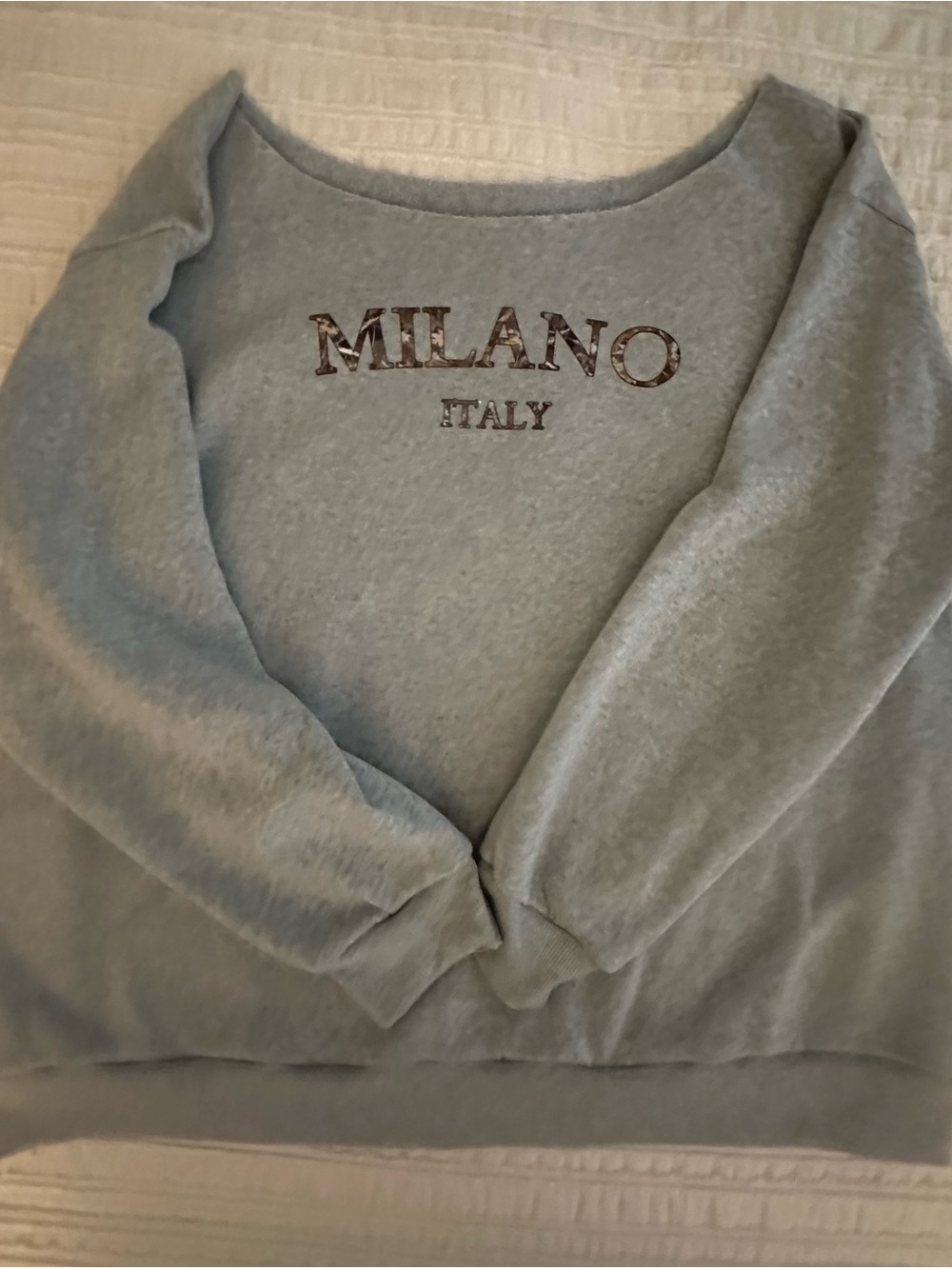 Milano Italy - Light Gray Scoop Neck Logo Sweatshirt